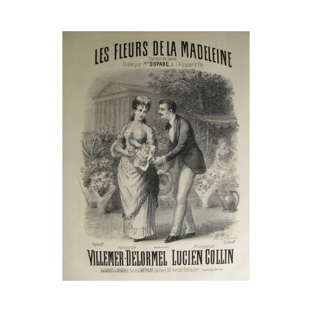 COLLIN Lucien Les Fleurs de la Madeleine Chant Piano XIXe