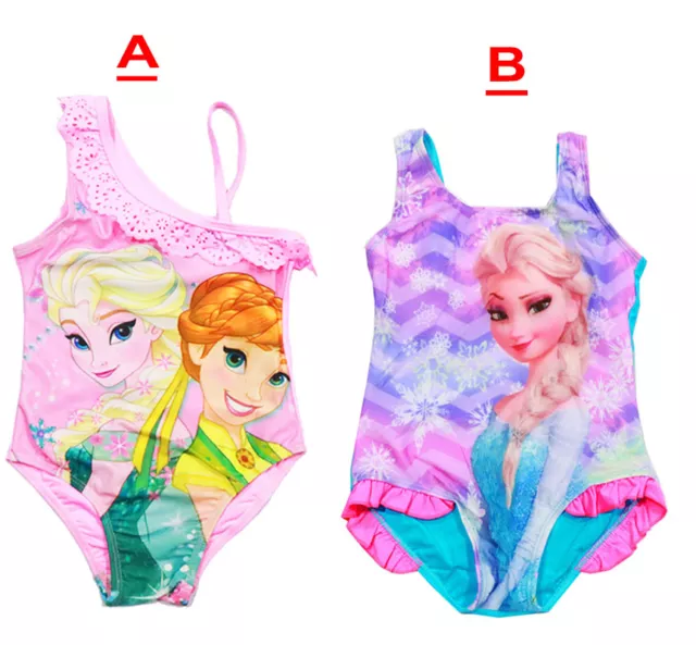New Sz 3-10 Kids Swimsuit Bathers Girl Disney Frozen Trunk Hero Beach Togs Child