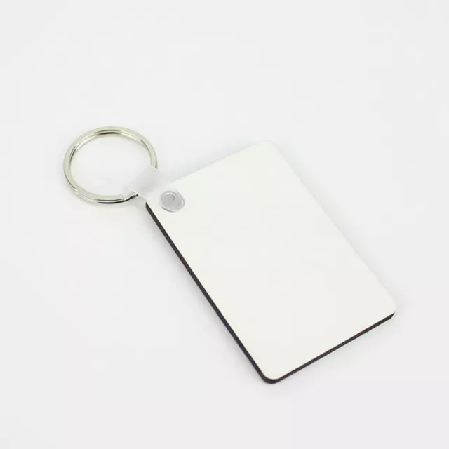 10Pcs Wooden DIY Sublimation Hard Board Printing Key Rings Blank MDF Key Chain