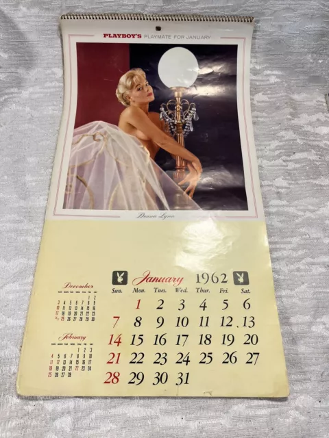 VINTAGE 1962 PLAYBOY PLAYMATE CALENDAR No Sleeve, Good Condition Pinups