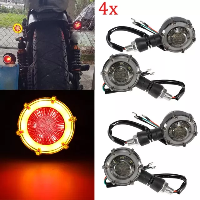 Motorcycle LED Bullet Brake Running Turn Signal Mini Tail Light for Harley Honda