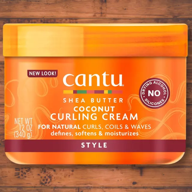 Cantu Coconut Curling Cream with Shea Butter for Natural Hair 12 Oz Oil Free