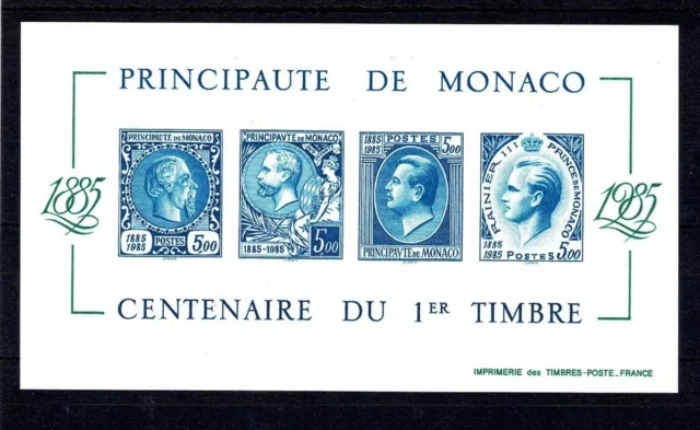 MONACO EPREUVE BLOC YVERT N° 33a " CENTENAIRE TIMBRE PRINCES ND 1985 " NEUF X423