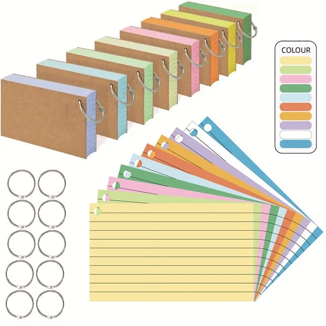 HORIZONTAL LINE BINDER Memo Book Loose-Leaf Flash Cards Revision Cards ...