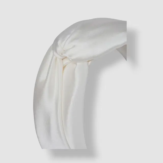 $198 Jennifer Behr Women's White Twist Crepe-Back Silk/Satin Headband