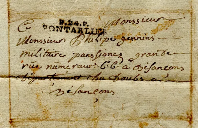 1827 Lettre Doubs GALLIOT boucher Le Frambourg à GENIN Besançon sujet succession