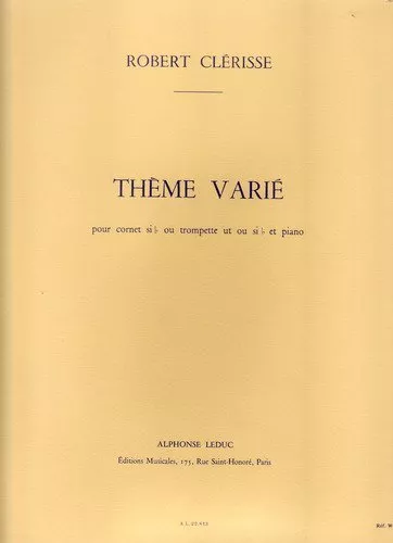 Thème varié pour cornet si b ou trompette ut ou si b et piano