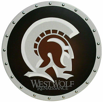 Trojan Médiévale Rond Grec Trojan Warrior Bouclier Larp en Bois Casque Peinture 