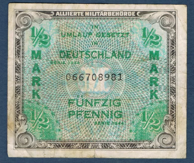 ALLEMAGNE - ½ MARK Pick n° 191.a de 1944 en TB  066708981