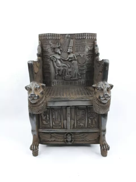 EGYPTIAN SITTING STATUE TUT Egypt Throne Tutankhamen Ancient King Antique Chair
