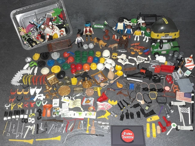 PLAYMOBIL : GROS lot de 800gr ACCESSOIRES & PERSONNAGES vintage 80 casques armes EUR 13,50 - FR
