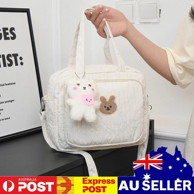 Baby Diaper Bags Cute Cartoon Mommy Stroller Nappy Bag Mom Travel Tote (White)