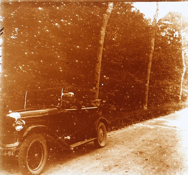 FRANCE Voiture ancienne c1925 Photo Vintage Plaque de verre P74L27n