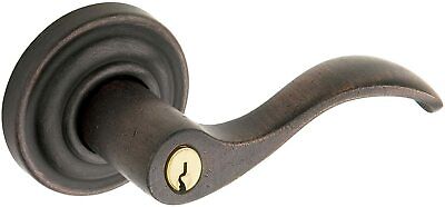 Baldwin Estate Wave Lever 5258.402.RENT Distressed Rubbed Bronze Keyed Entry