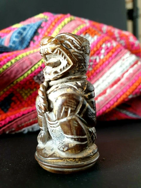 Old Burmese Carved Emlet in Horn with Gold Leaf (b) …beautiful collection piece 3