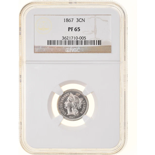 [#877727] Coin, United States, Nickel 3 Cents, 1867, U.S. Mint, Philadelphia, Pr