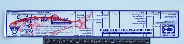 Fish Ruler Stick E VINTAGE FISHERIES DEPARTMENT Of Western Australia Fish Ruler Measuring ...