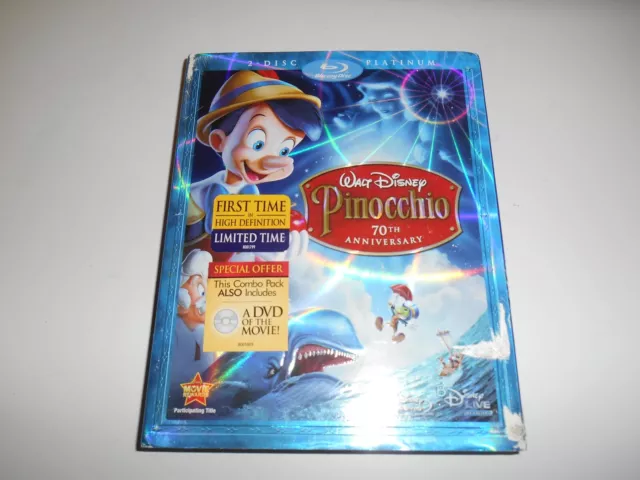 Disney PINOCCHIO Platinum Edition 70th Anniversary 2 Disc Blu-Ray + DVD Set 2009