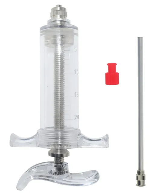 20ml Plastic Syringe w/ Blunt Tip Needle & Caps for Glycerin, Glue & Oil