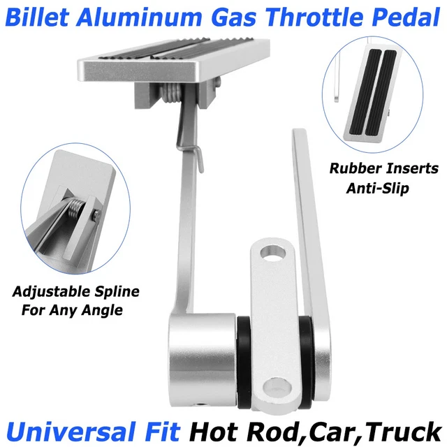 Sell Polished Aluminum Throttle Gas Pedal Steel Arm Street Hot Rat Rod Manual Trans In Long - Foto 8