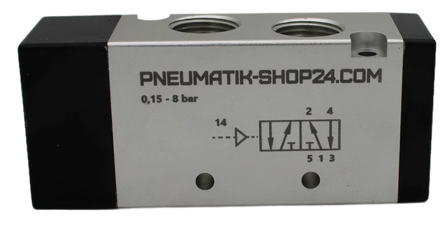 Vanne Pneumatique 5/2 Voies 24V - 1/4" - 1,5-8 Bar - Électrovanne Magnétique CNCTEC - Neuf