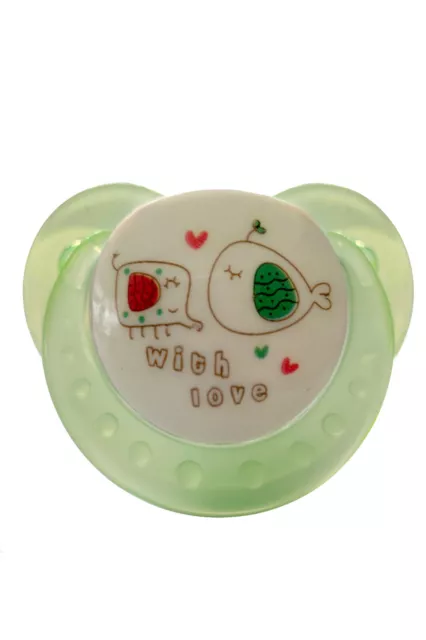 Abdl Pacifier Adult Teat With Love - Green