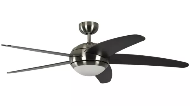 Ventilateur de plafond avec Lumière Télécommande Séjour Lampe Nickel mat Wenge