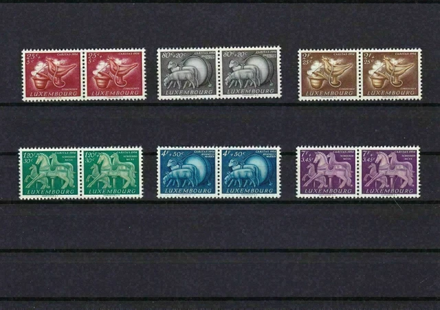 Luxembourg 1954 National Welfare Fund Mnh Stamps Pairs  Set Cat £110   Ref 4886