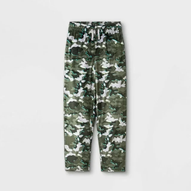 Cat & Jack Youth Boys Size XL Drawstring Pull On Pajama Pants Camouflage Green