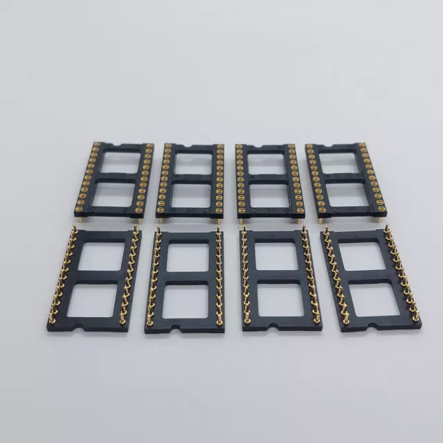 24 WAY IC SOCKET TURNED PIN GOLD PINS x8PCS