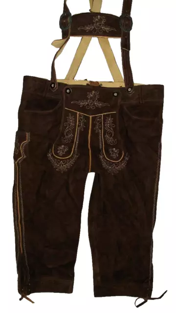 Men's Costume/Traditional Costume Kniebund- Leather Pants IN Dark Brown Size 52