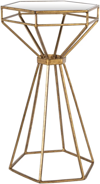 Surya Hour Glass Modern Glass And Metal Side Table HRG-001