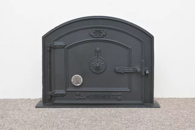 58.5 x 43 cm cast iron fire door clay bread oven doors pizza with thermometer