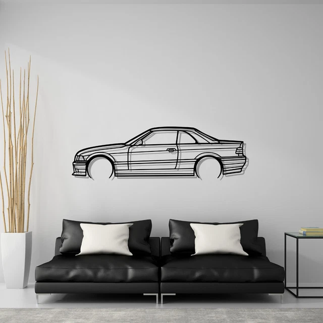 Décoration Murale BMW E39 Touring – Silhouette En Métal 80 Cm – Noir – Pour Garage Ou Salon – Neuf