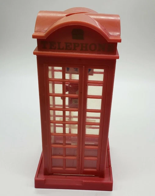 Spartopf In Form Einer Londoner Telefonzelle – Metall, Rot-schwarz, Ca. 15,5 X 6,5 Cm, Für Münzen