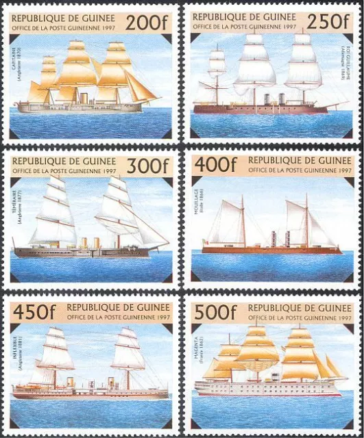 Guinea 1997 Warships/Ships/Boats/Sailing/Navy/Nautical/Transport 6v set (b5290)