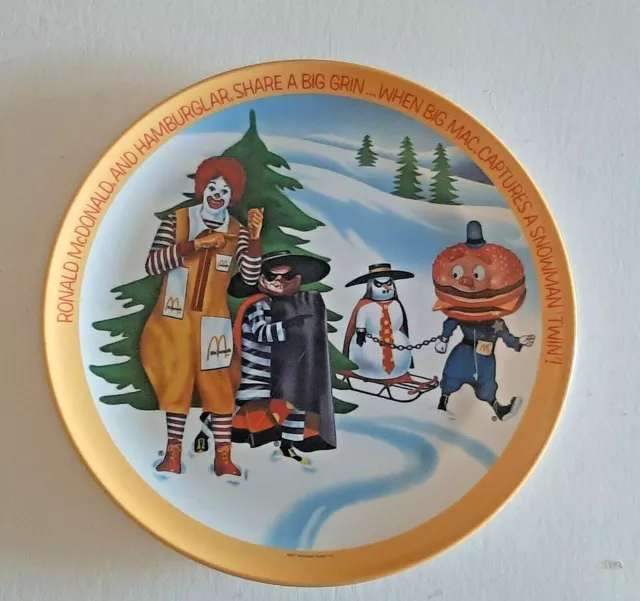 Ronald McDonald's Plate 1977 Winter Seasons 10" by Lexington Hamburglar