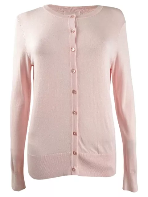 Charter Club Women’s Long-Sleeve Button-Front Cardigan (XS, Misty Pink)