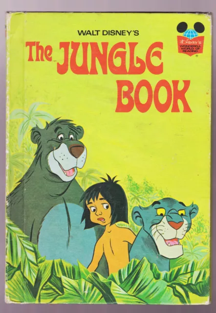 THE JUNGLE BOOK ~ WALT DISNEY'S WONDERFUL WORLD OF READING 1974 Vintage HC Book