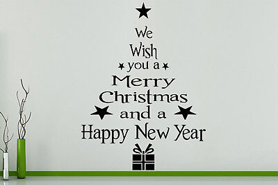 Vi auguriamo un buon Natale Felice anno Nuovo Albero Wall Art decalcomania Sticker foto
