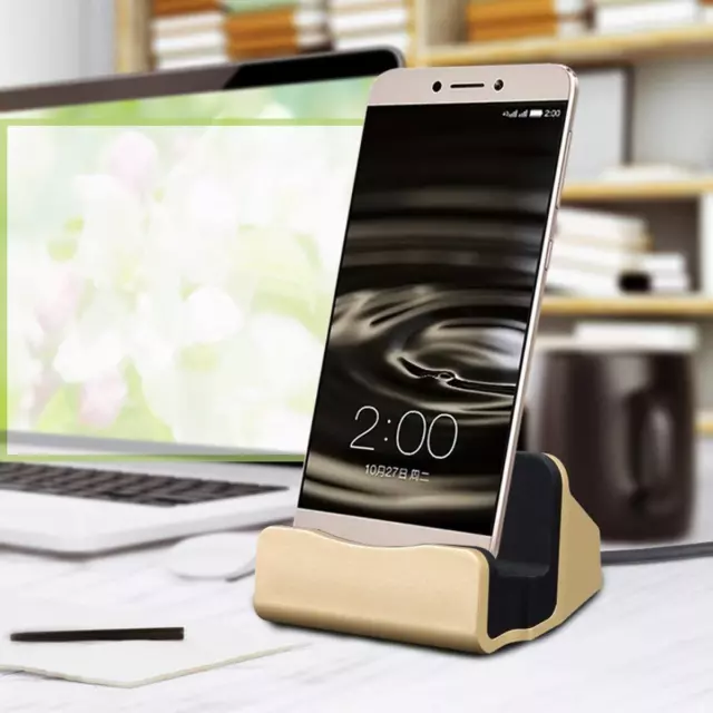 Desktop Dock Charging Charger Sync Cradle Station USB Type-C Charge Cable✔GOLD