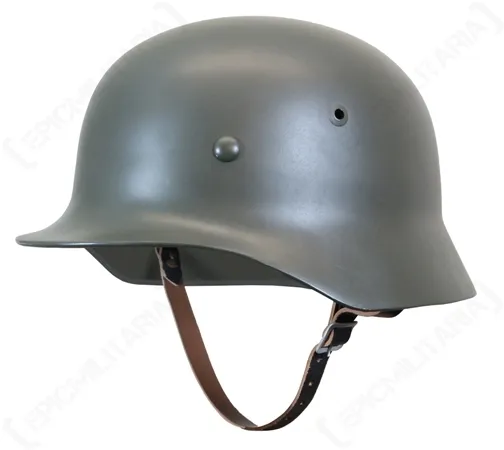 Reproduktion 2. Weltkrieg Deutscher M35 Helm - Lederfutter Qualität Stahl Armee Stallhelm