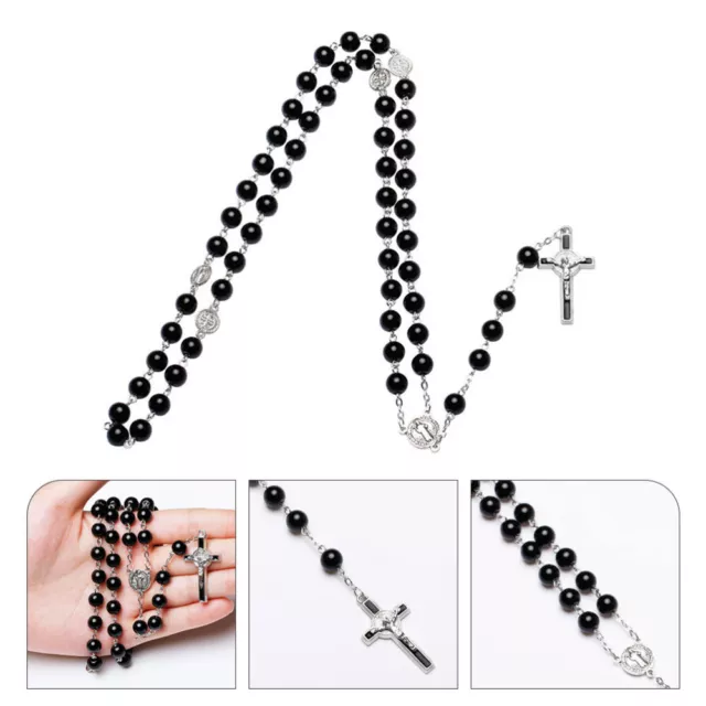 Katholische Rosenkranzkette Halskette Glasperlen Fräulein Mann