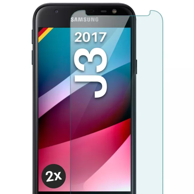 2x Echt Glas für Samsung Galaxy J3 2017 Panzerfolie Handy Premium Displayschutz