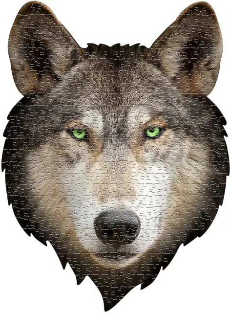 Madd Capp Puzzles - I AM Wolf - 550 Pieces - Animal Shaped Jigsaw Puzzle