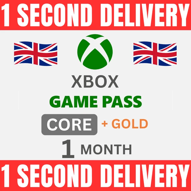 1 Month - Game Pass Core - Xbox Live Gold Subscription Membership (Digital Code)