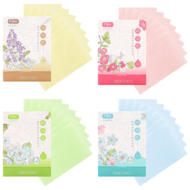 4 cajas de papel secante de aceite facial para el cuidado de la piel maquillaje aceite facial