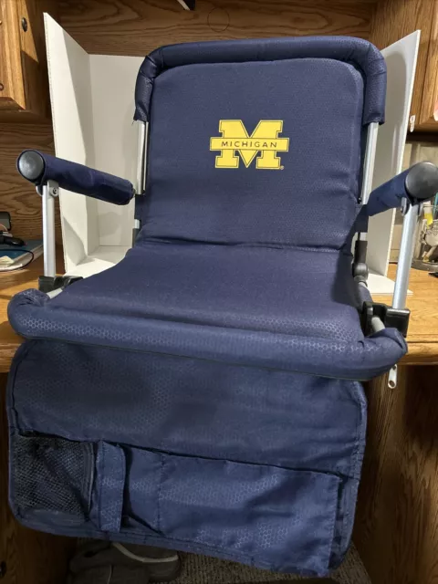 University Of Michigan Portable Folding Padded Bleacher Stadium Seat w/pouches