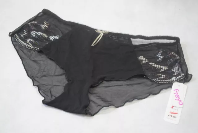 SLIP SHORT CULOTTE FREYA NERO Tg. L UK 14 SHORTY HIPSTER VIXEN FRENCH BLACK