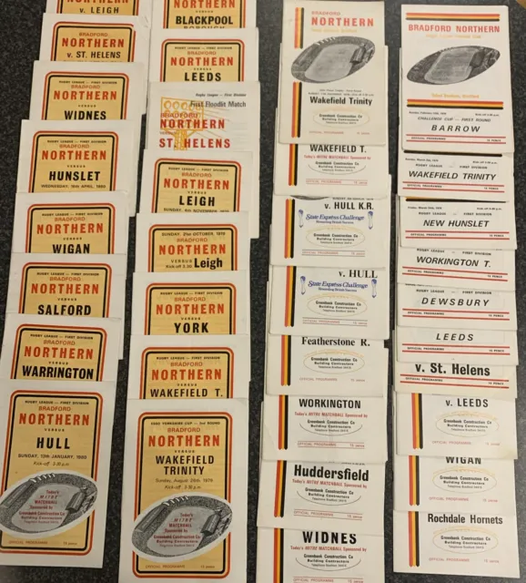40 x OFFICIAL BRADFORD NORTHERN HOME MATCH DAY PROGRAMMES  1978 - 1980 Seasons